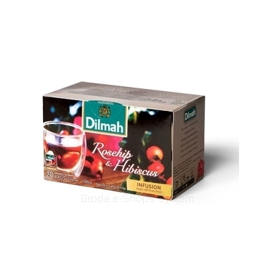 Herbata Dilmah Rosehip & Hibiscus RÓŻA Z HIBISKUSEM, koperty 20x1,5g